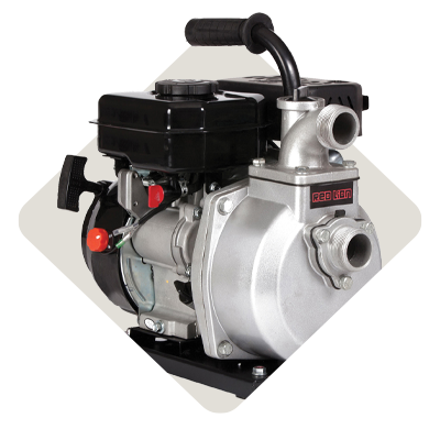 An engine for a wheeled irrigation system.