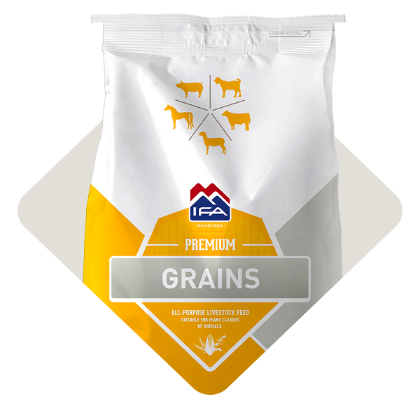 A bag of IFA livestock grains.