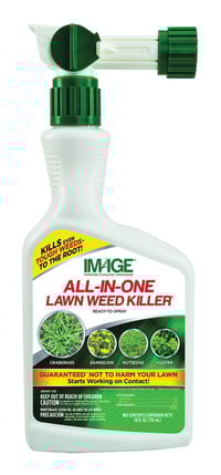 A bottle of Image All-in-One Lawn Weed Killer.