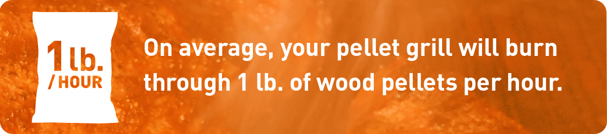 average of 1 lb of wood pellets per hour