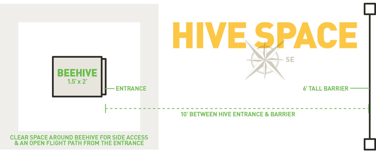 diagram for how to position your bee hive