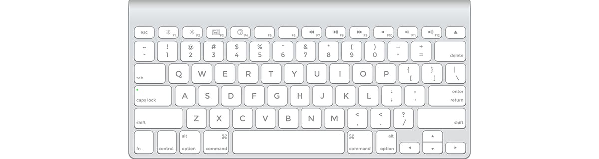 An image of a standard QWERTY style English keyboard.