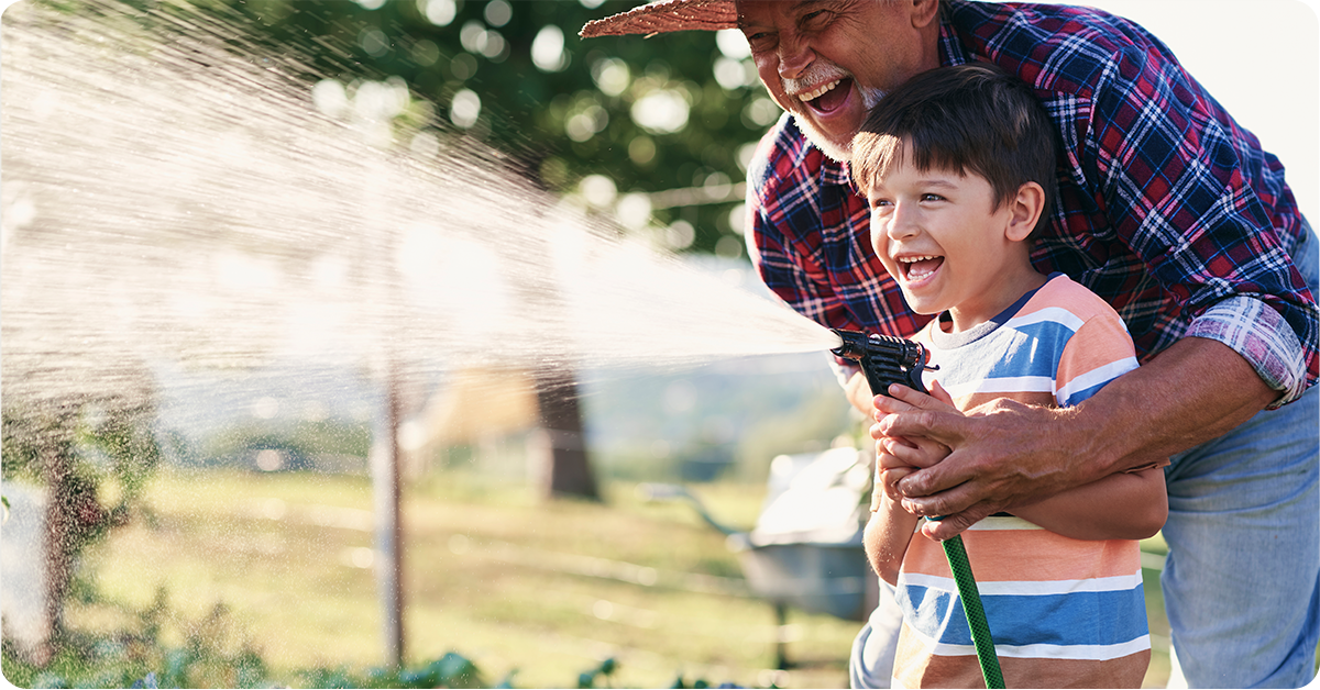 kids love to water their garden