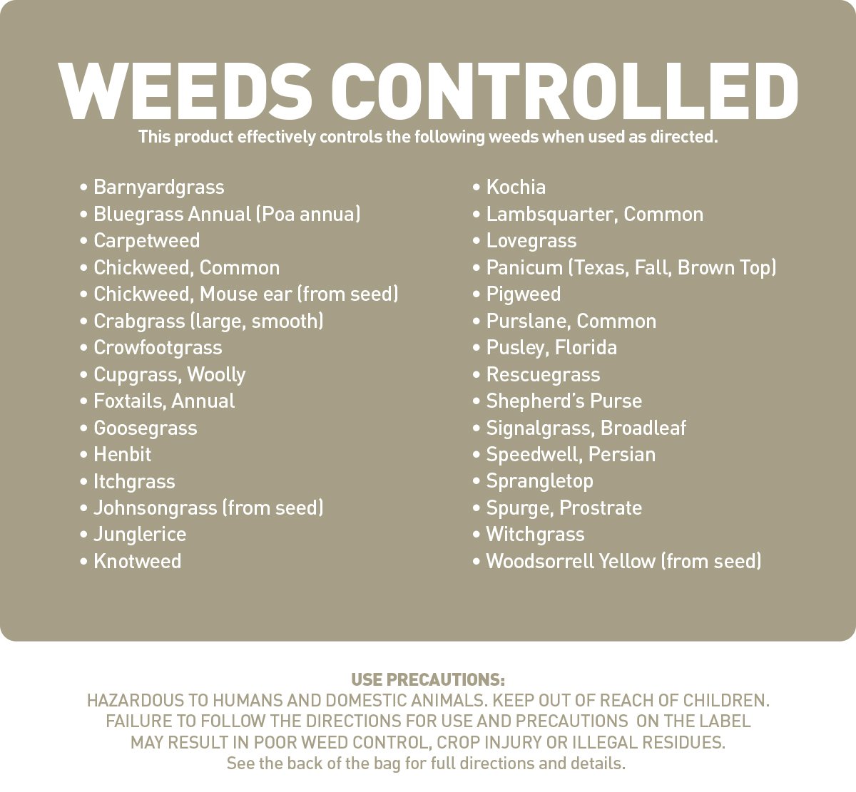 weeds controlled by preemergent herbicide