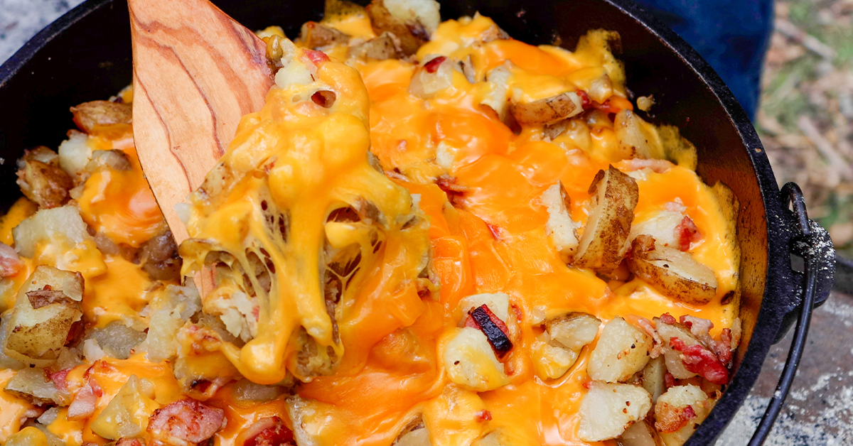 Easy, Cheesy Dutch Oven Potatoes